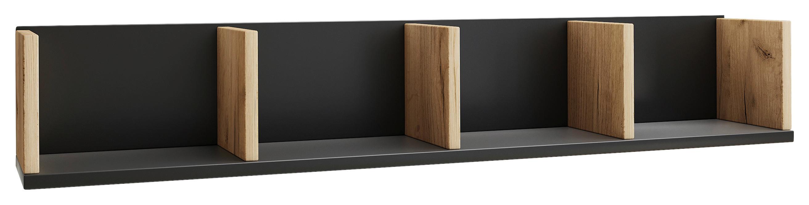 Wandregal Honsa Anthrazit/Honigeiche - Honigeiche/Anthrazit, Design, Holzwerkstoff (97/17/17cm) - MID.YOU