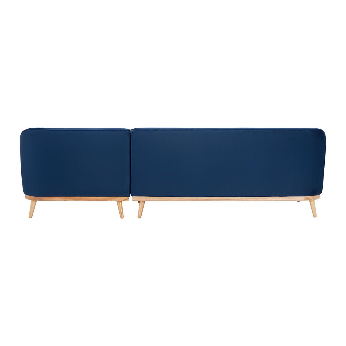 Ecksofa blau, "Adriana", Samt - Blau, Modern, Holz/Textil (268/77/161cm) - Bessagi Home