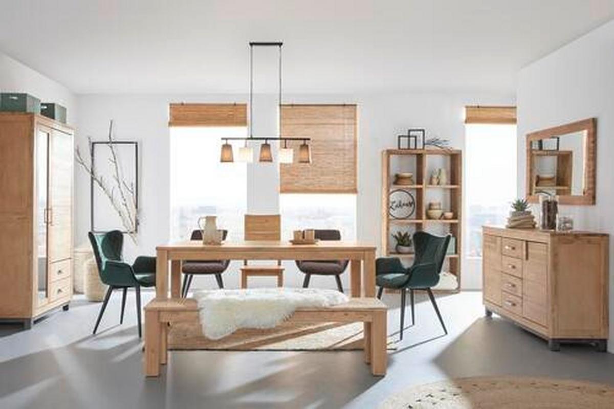 Sitzbank aus Akazie teilmassiv - Akaziefarben, Konventionell, Holz (160/45/40cm) - Zandiara