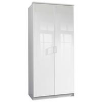 Ormar S Klasičnim Vratima Clack - bijela/bijela visoki sjaj, Basics, drvni materijal (91/199/58cm) - Modern Living