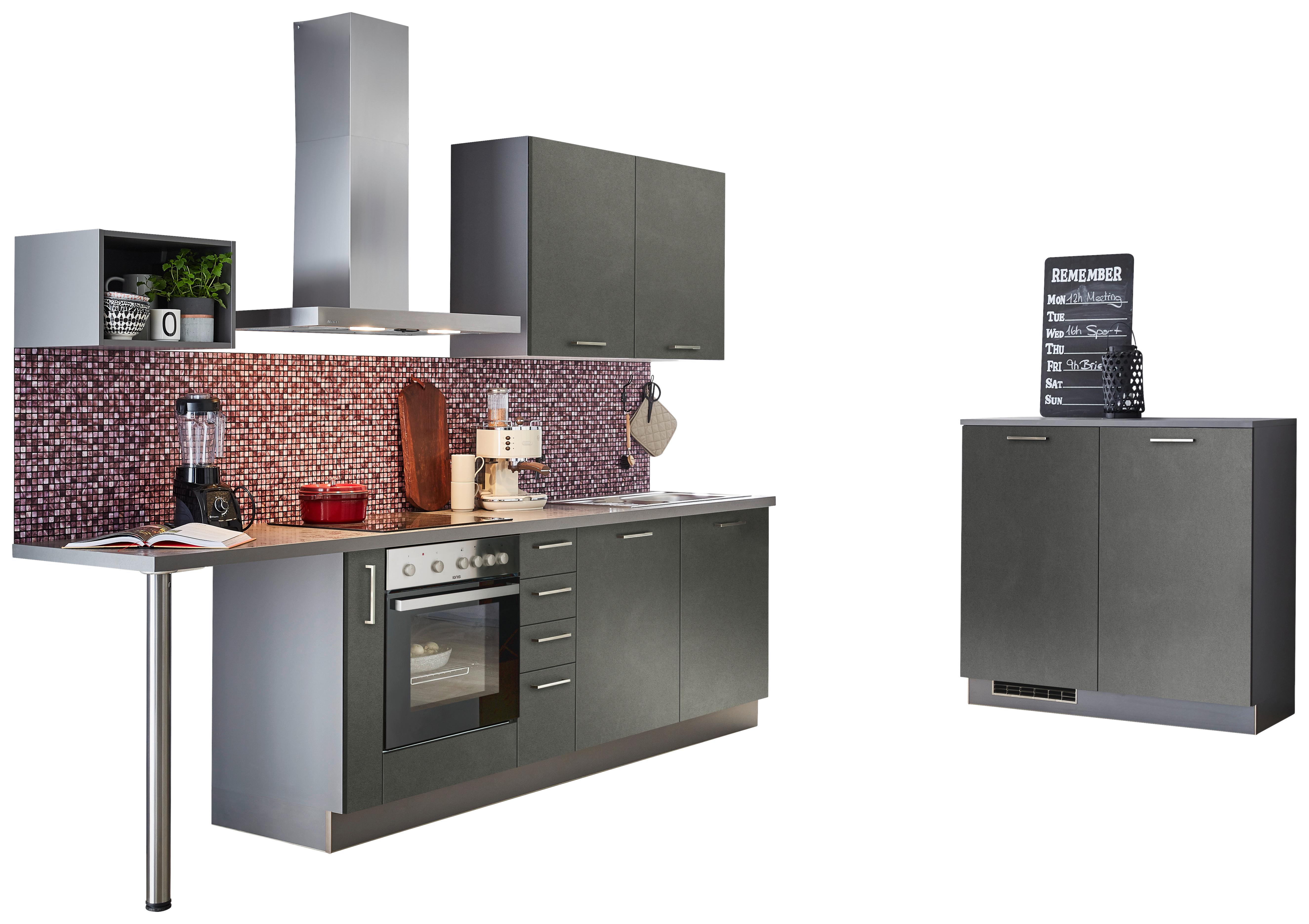 Moderen Kuhinjski Blok Brez Aparatov Base, Antracit Barva - antracit, Moderno, leseni material (295/120cm) - Express