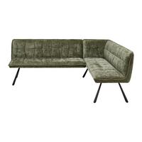 Eckbank Como Grün - Schwarz/Grün, MODERN, Textil/Metall (215/84/170cm) - Mömax