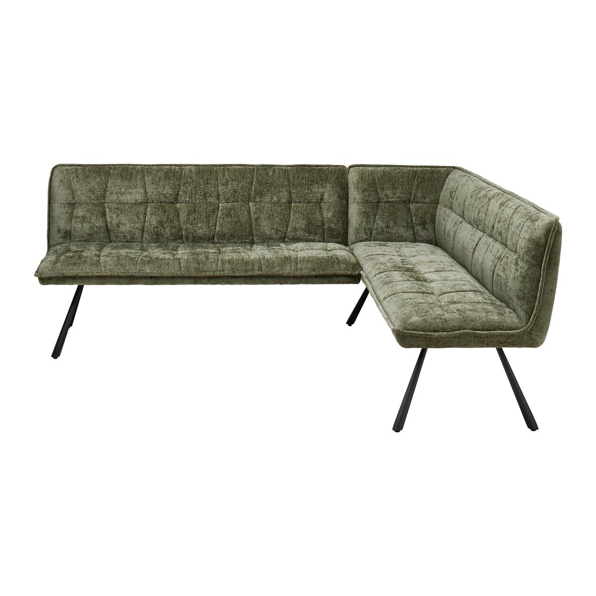 Eckbank Como Grün - Schwarz/Grün, MODERN, Textil/Metall (215/84/170cm) - Mömax