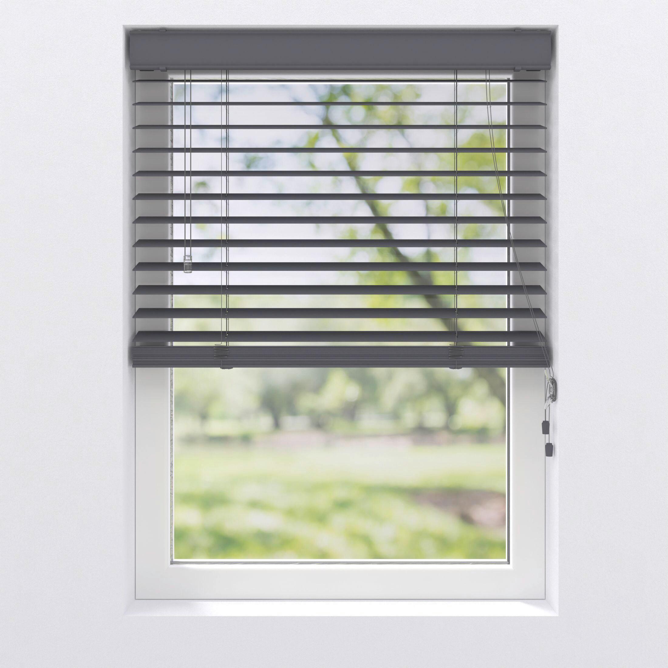 Jalousie PVC-JAL Holz 50mm Anthrazit ca. 150x175cm - Anthrazit, Design, Kunststoff (150/175cm)
