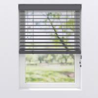 Jalousie PVC-JAL Holz 50mm Anthrazit ca. 150x175cm - Anthrazit, Design, Kunststoff (150/175cm)