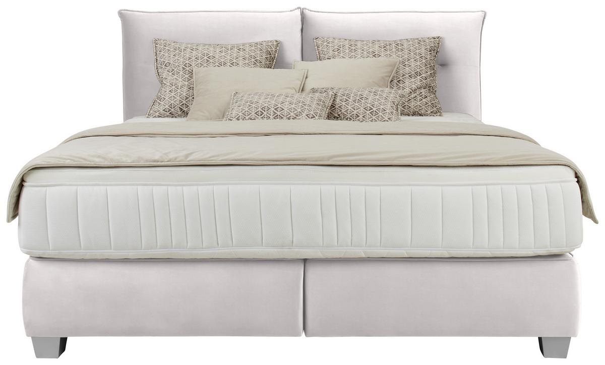 Boxspringbett Fog in Sandfarben ca. 180x200cm - Sandfarben/Silberfarben, LIFESTYLE, Kunststoff/Textil (180/200cm) - Premium Living