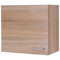 Kuhinjska Zgornja Omarica Samoa, Barva Hrasta - bela/barve aluminija, Konvencionalno, umetna masa/leseni material (60/54,8/32cm) - FlexWell