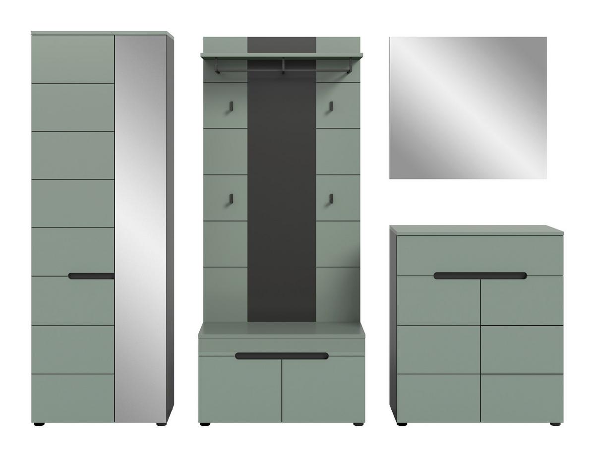 Predsoba Canu, Sivozelena, 5-Delna - siva/sivozelena, Design, leseni material (255/190/37cm) - Livetastic