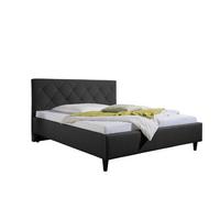 Polsterbett Aiken Anthrazit ca. 160x200 cm - Anthrazit/Schwarz, MODERN, Holz/Textil (160/200cm) - Livetastic