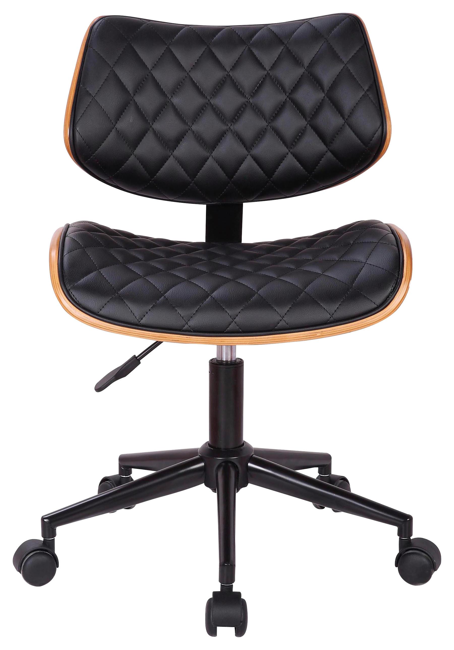 Pisarniški Stol Jeff, Črna, Rjava - črna/naravne barve, Trendi, kovina/tekstil (48/76-86/51cm) - Premium Living