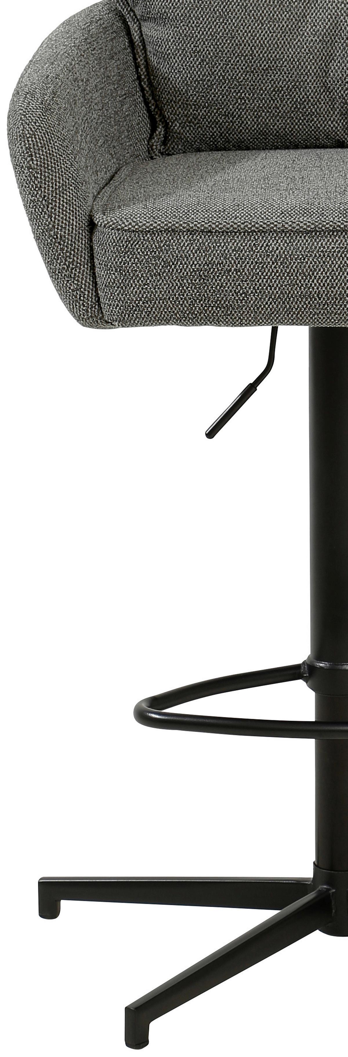 STOŁEK BAROWY BIG JOE - czarny/szary, Design, metal/tkanina (58/103-123/61cm) - Novel