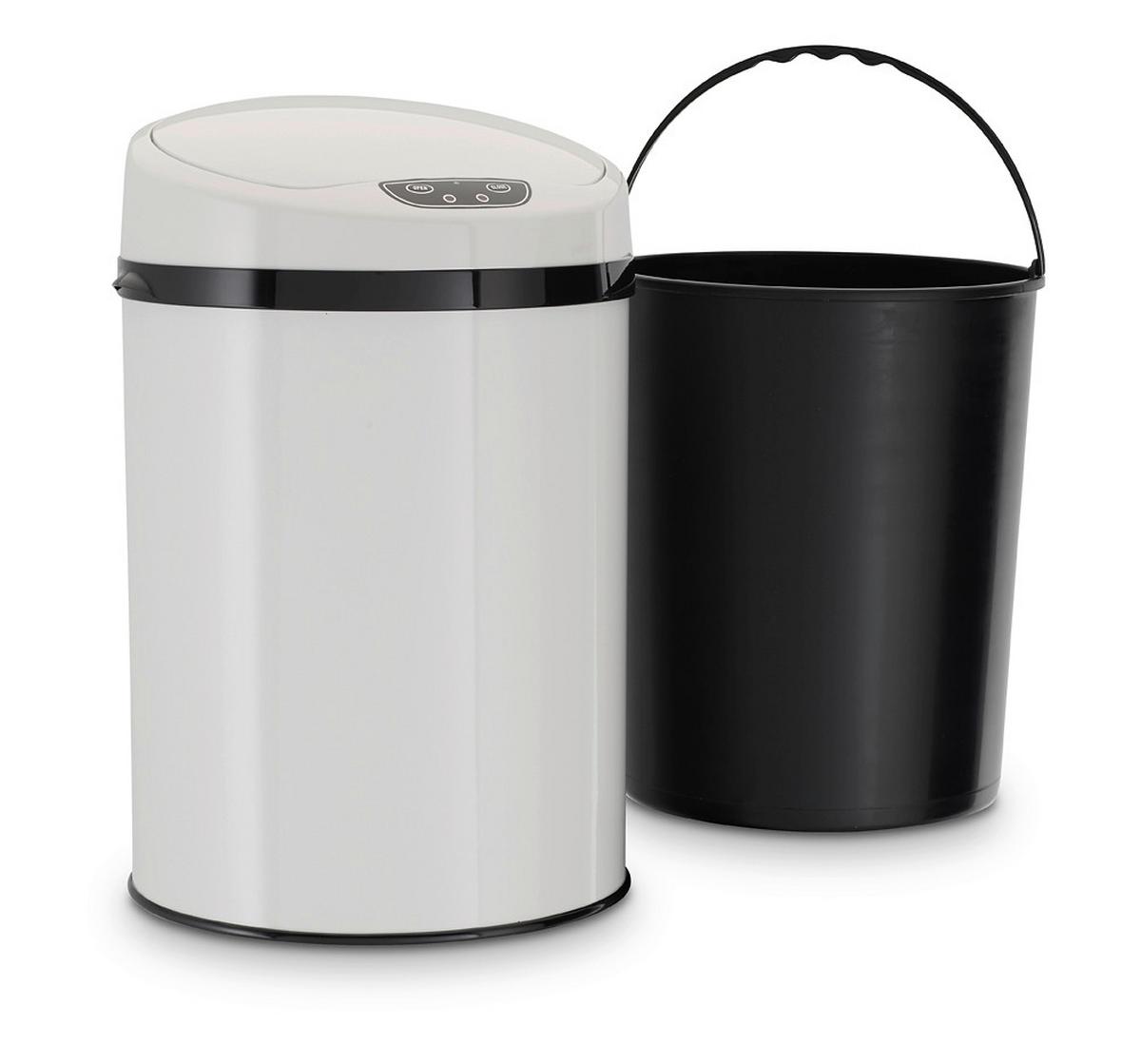 Koš Za Smeti Inox, 9 L - črna/bela, Basics, kovina/umetna masa (24,5/37,5cm) - Echtwerk