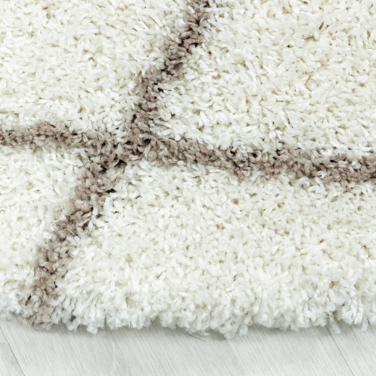 Preproga Z Visokim Florom Alvor, Krem, Ø 200cm - krem barve, Basics, tekstil (200cm)