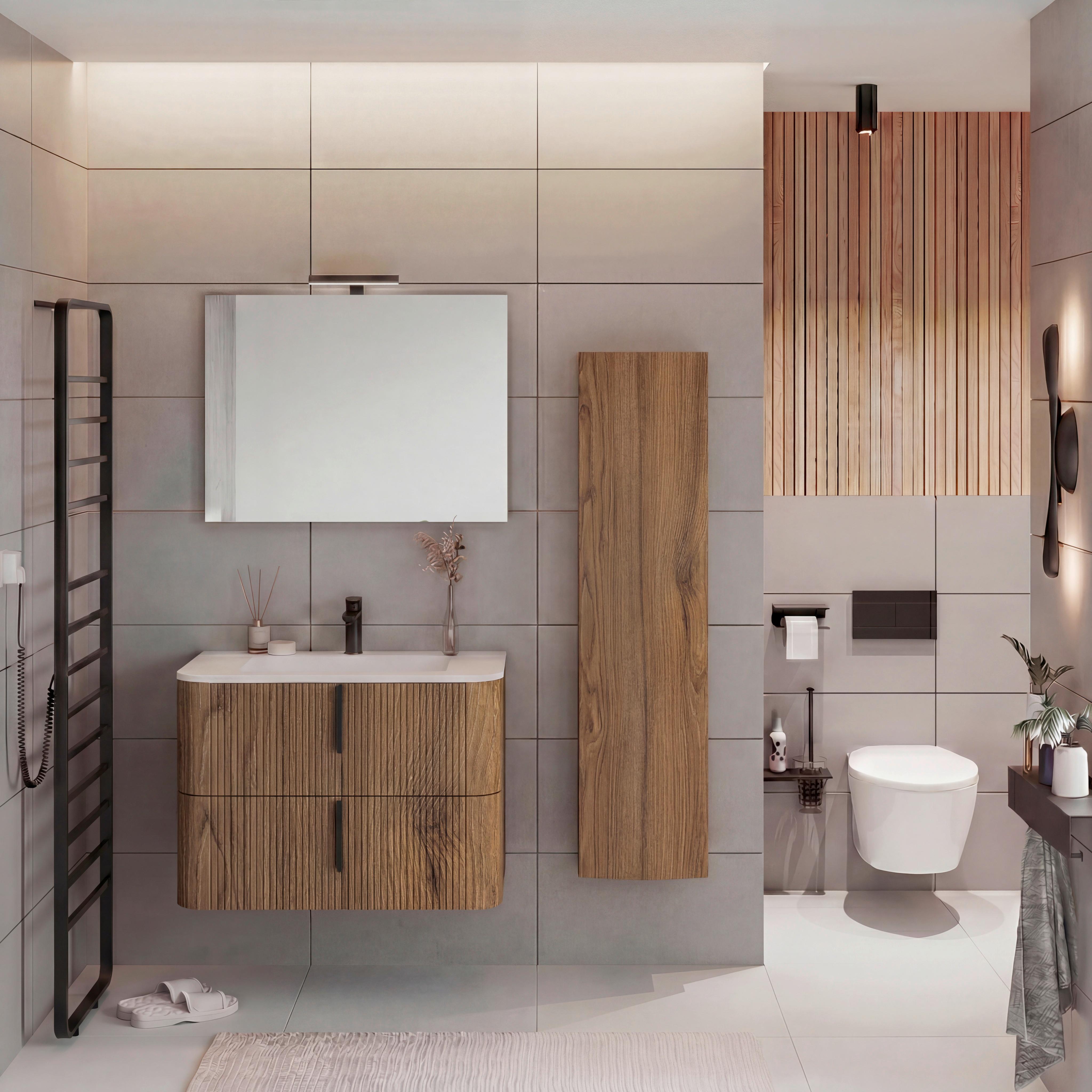 Element Ispod Umivaonika Lyra - crna/taupe, Moderno, drvni materijal/metal (80/51/46cm)