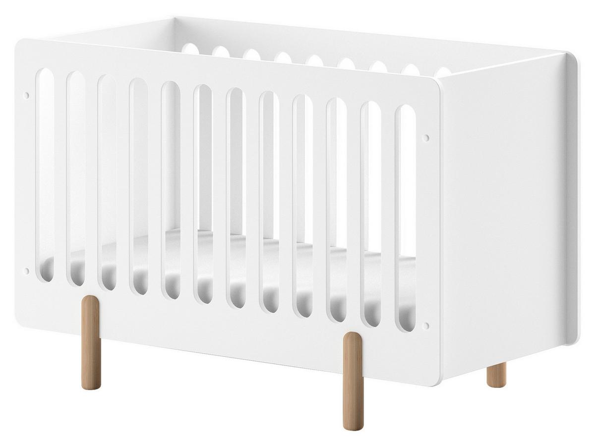 Gitterbett Simple ca. 60x120 cm Weiß - Weiß, MODERN, Holzwerkstoff (60/120cm) - Vipack