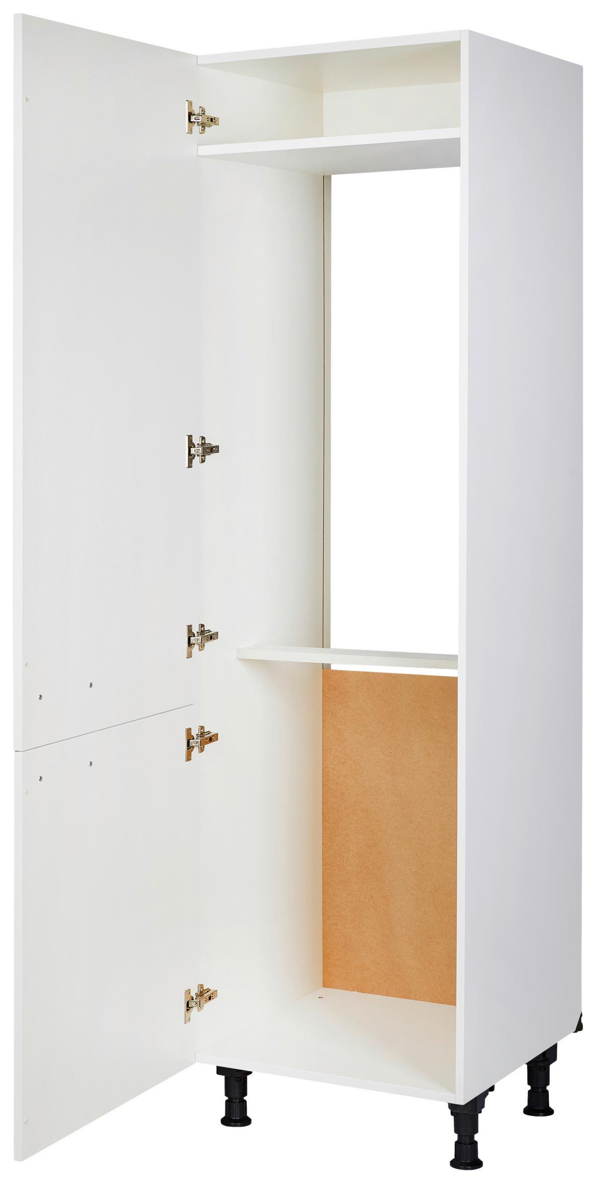 Geräteumbauschrank Touch Weiß - Edelstahlfarben/Weiß, MODERN, Holzwerkstoff/Metall (60/216,6/58cm) - Nobilia