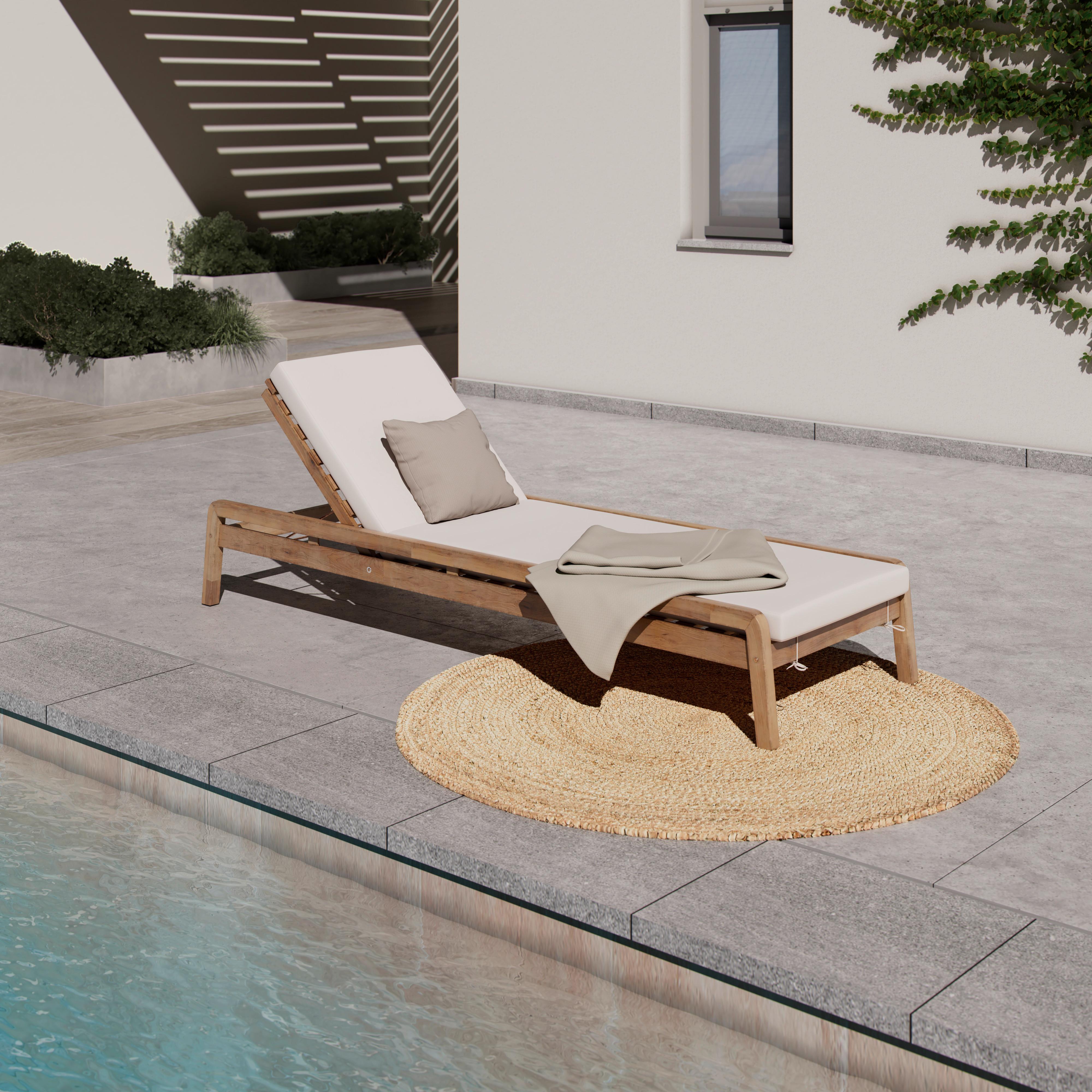 Gartenliege Ella in Naturfarben - Weiss/Naturfarben, Natur, Holz (68/30/200cm) - Mömax