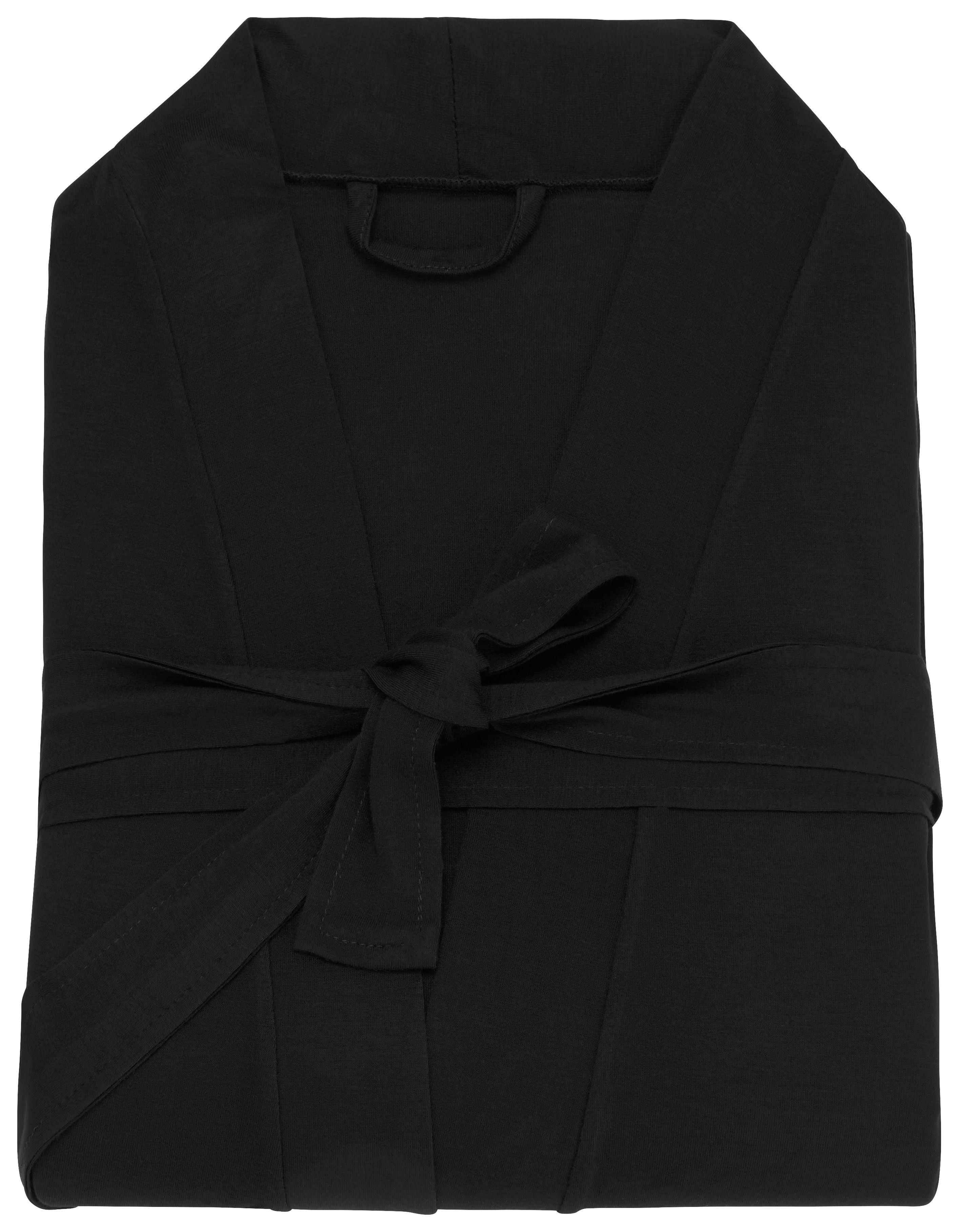 Morgenmantel Victoria Schwarz XL/XXL - Schwarz, Textil (XL,XXLnull) - Premium Living