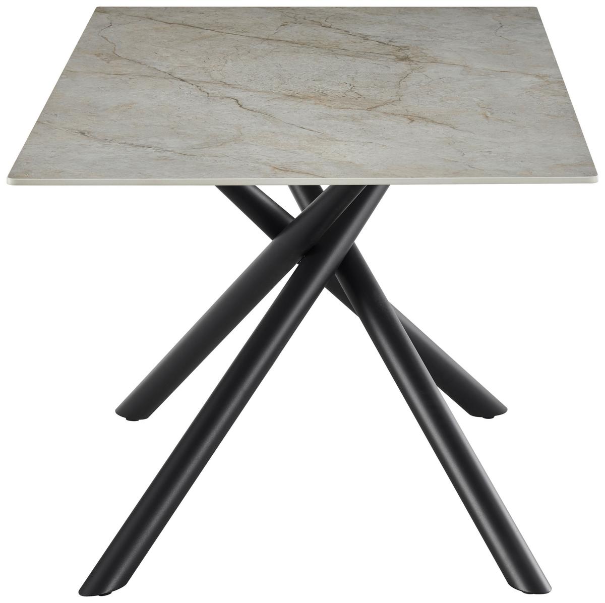 Jedilna Miza Terence, Keramika, 180x90 Cm - siva/črna, Moderno, kovina/keramika (180/76/90cm)