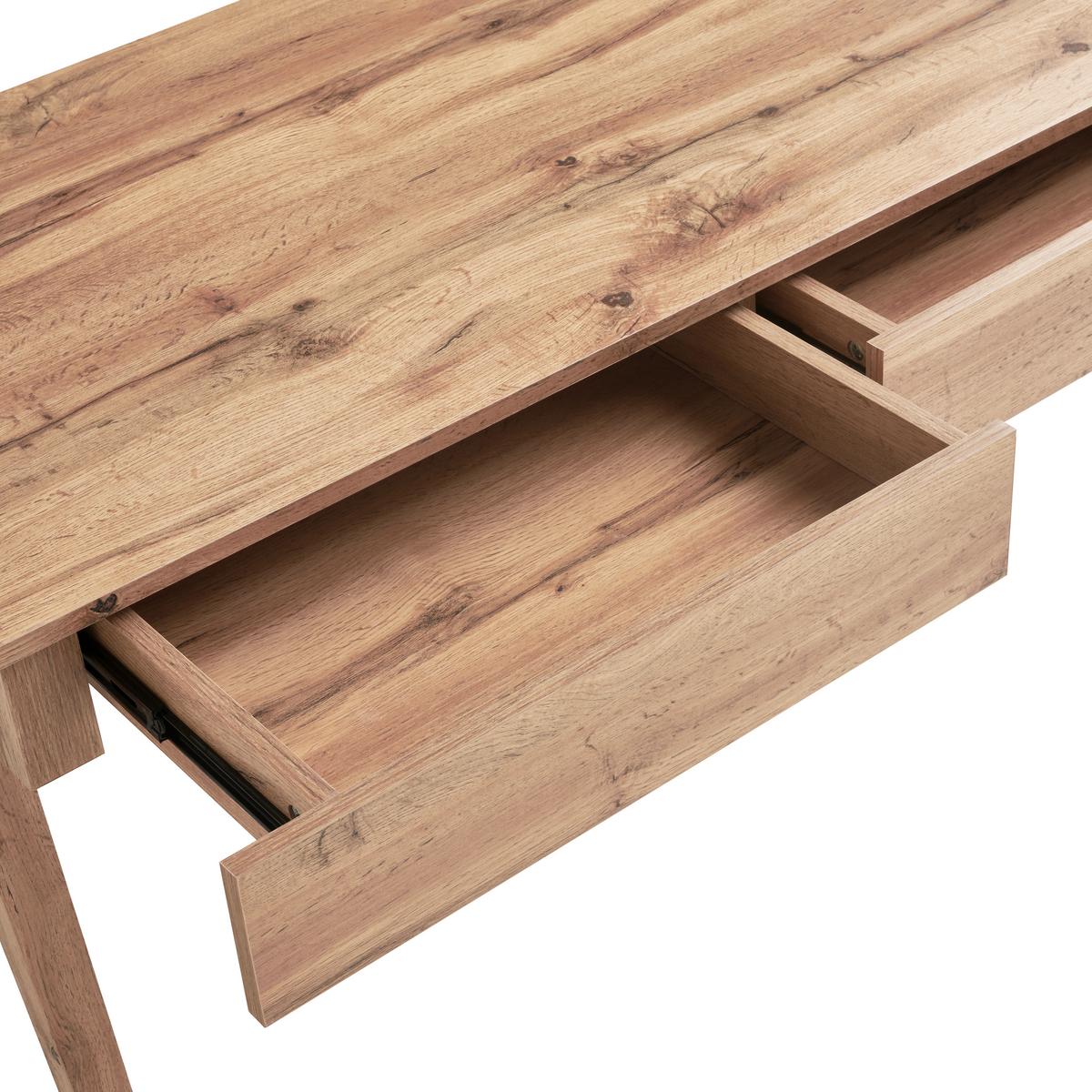 BIURKO 2DRAWER - dąb wotan, Modern, materiał drewnopochodny (120/60/76cm) - MID.YOU