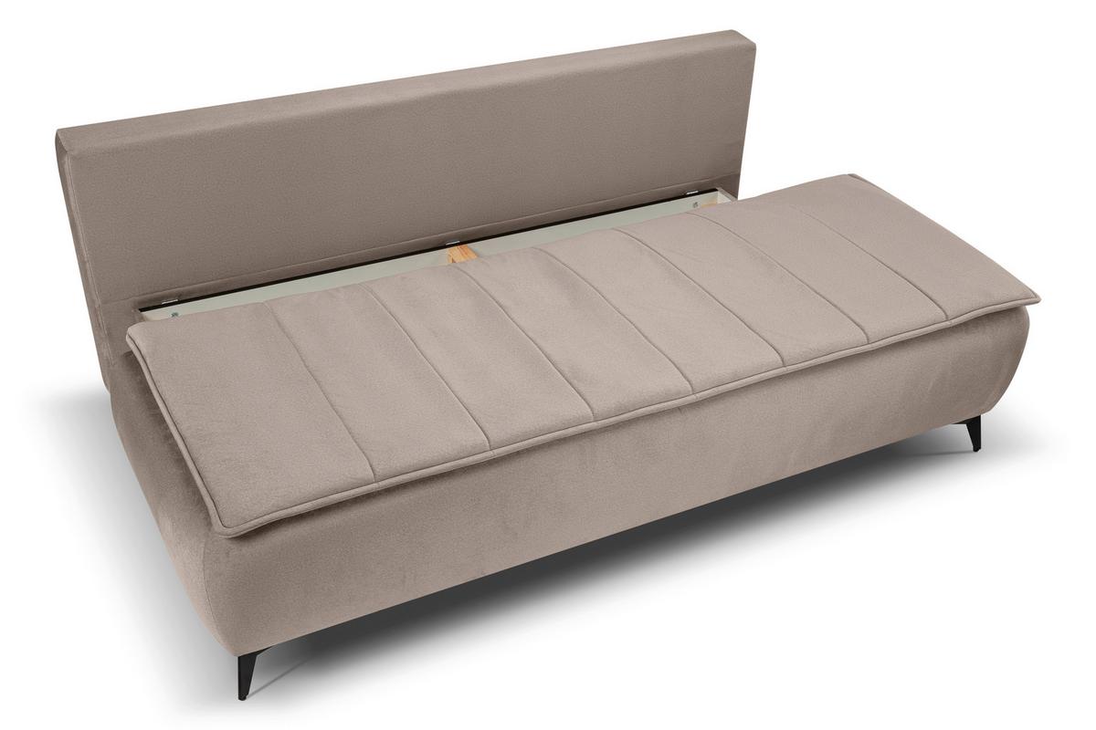 Schlafsofa Sendi Beige - Beige/Schwarz, Basics, Holz/Textil (210/103/90cm) - MID.YOU