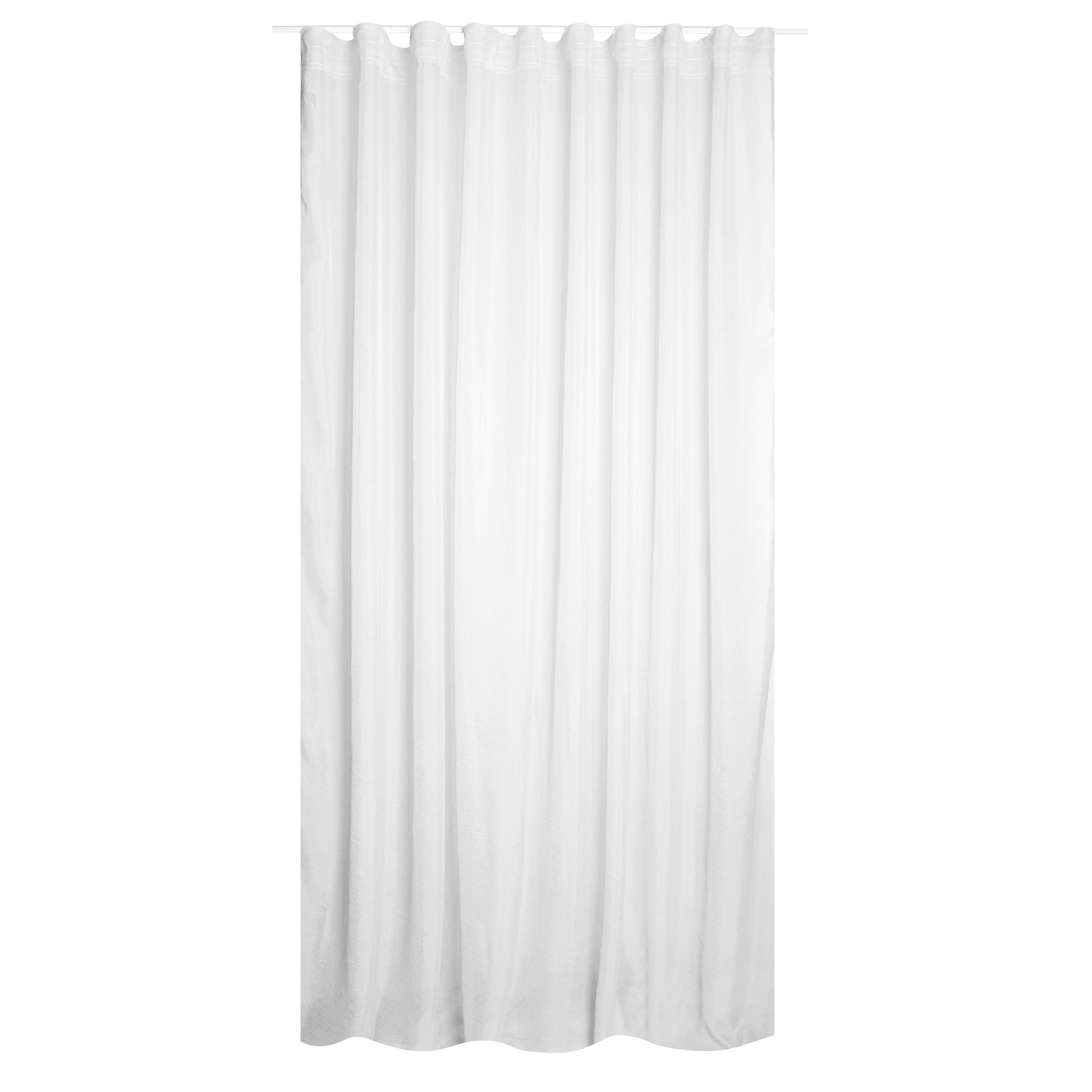 ZASŁONA GOTOWA 0084449 MATHIS BLANC - biały, Basics, tkanina (280/280cm)