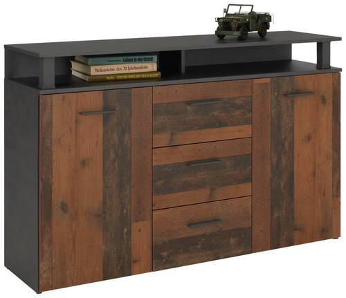 Sideboard Montana in Anthrazit/Dunkelbraun - Anthrazit/Dunkelbraun, KONVENTIONELL, Holzwerkstoff (140/90/38cm) - Mömax