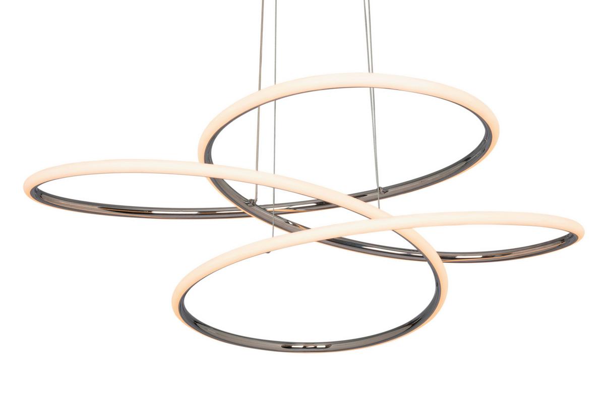 LAMPA WISZĄCA LED BALTIMORE *SBN* - kolor srebrny, Design, tworzywo sztuczne/metal (84,5/150cm) - Novel