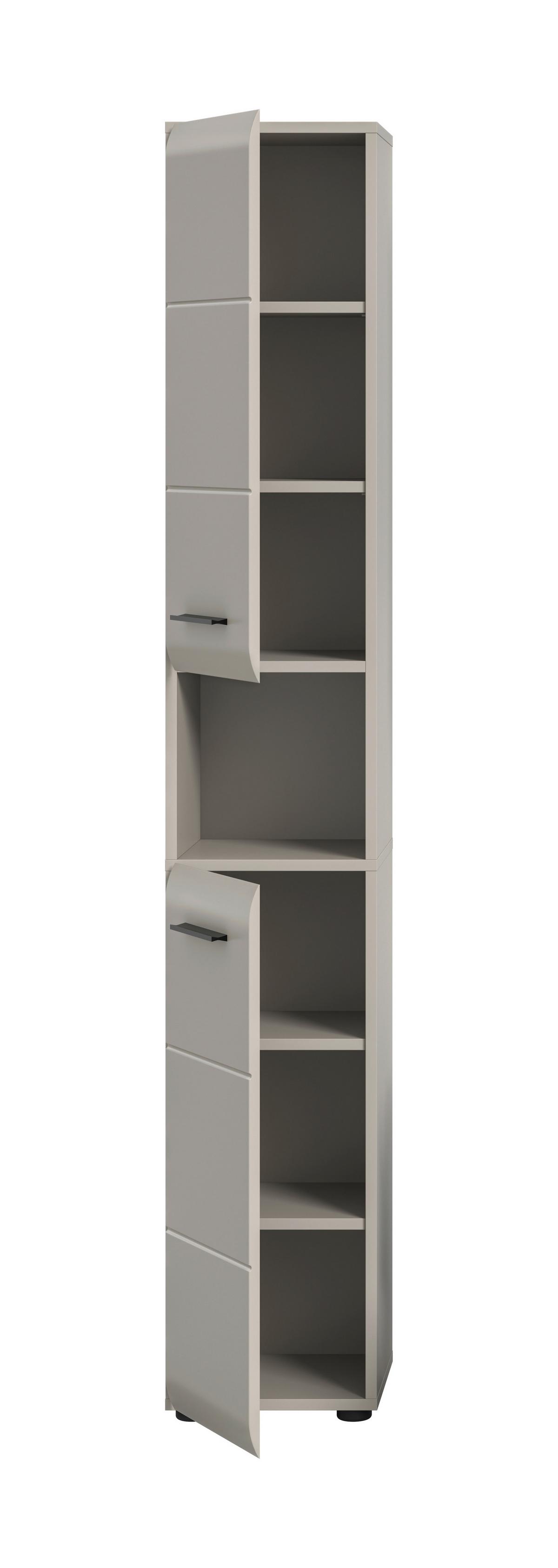 Hochschrank Ice Kaschmir - Kaschmir/Schwarz, Trend, Holzwerkstoff/Kunststoff (30/185/30cm) - MID.YOU