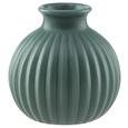 Vase Jarla in verschiedenen Farben - Petrol/Weiß, Stein (11/11cm) Vase Jarla in verschiedenen Farben - Petrol/Weiß, Stein (11/11cm)