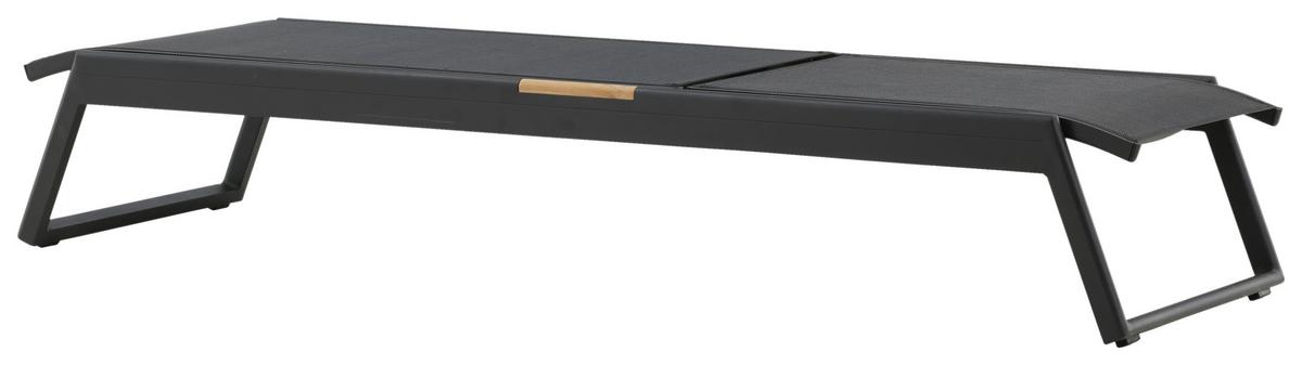 Sonnenliege Mexico ca. 60x35x200 Schwarz - Schwarz, KONVENTIONELL, Metall (60/35/200cm) - Gardenson