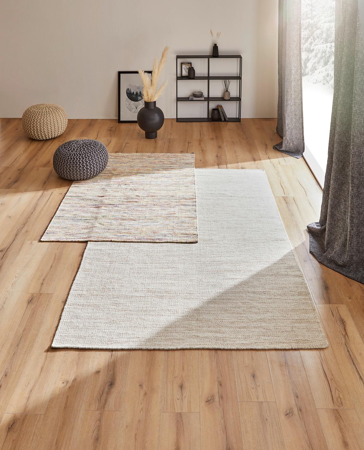 DYWAN TKANY RĘCZNIE BERN - beżowy, Natur, tkanina (70/130cm) - Linea Natura