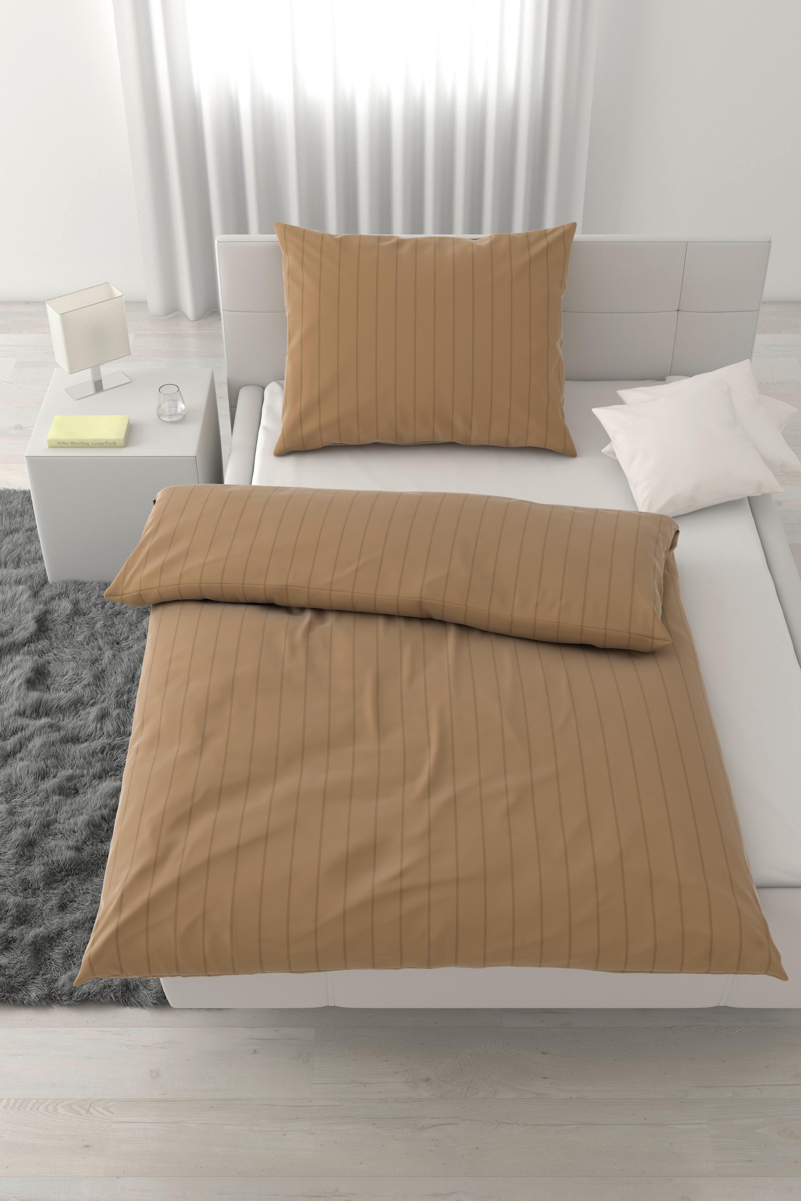 Lenjerie de pat Dobby Streiff cca. 50X70/140X200 cm - auriu, textil (200/140cm) - Mömax