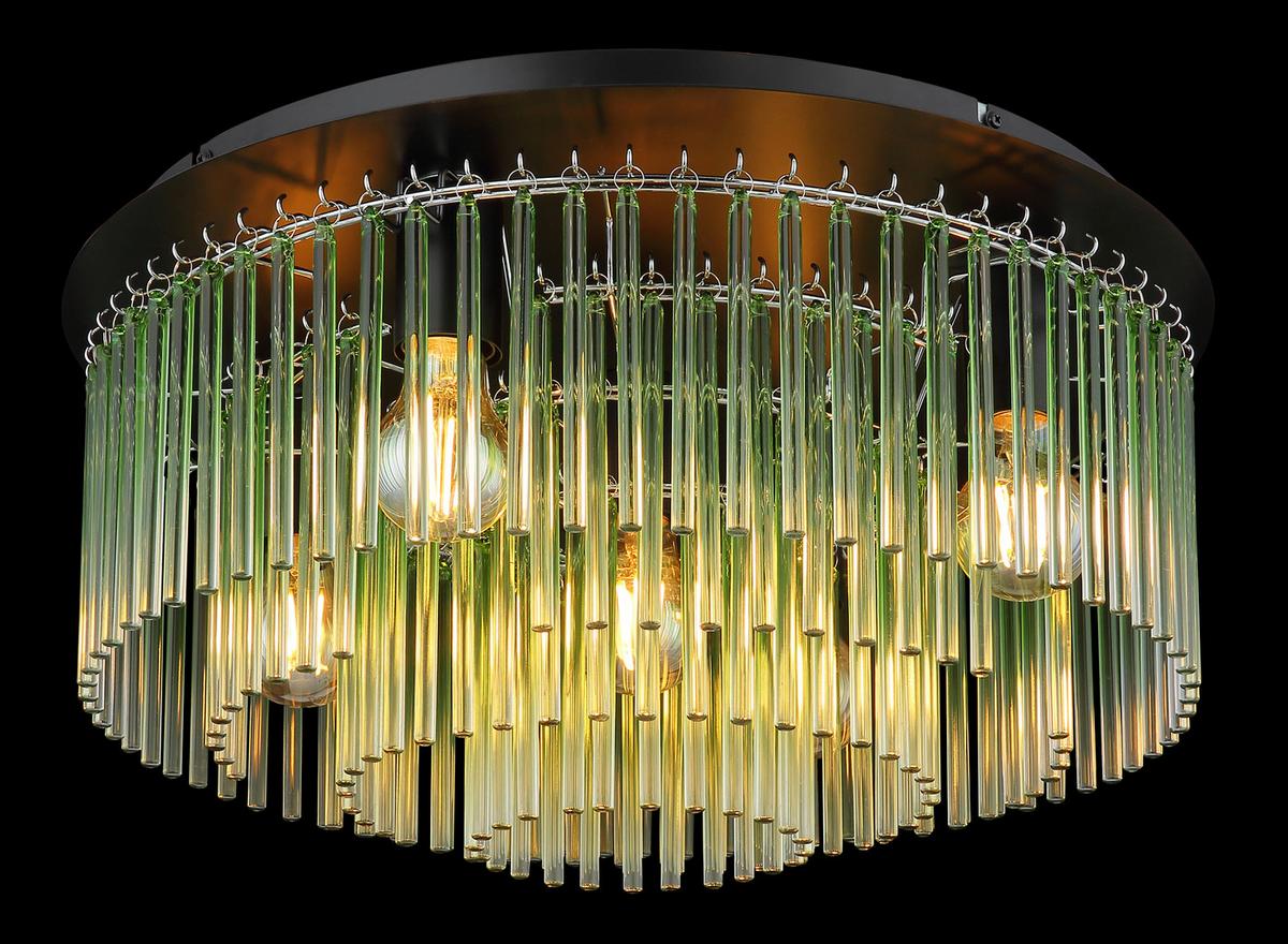 DECKENLEUCHTE 15698D1G GORLEY - Klar/Chromfarben, Lifestyle, Glas/Metall (50/25cm) - Globo