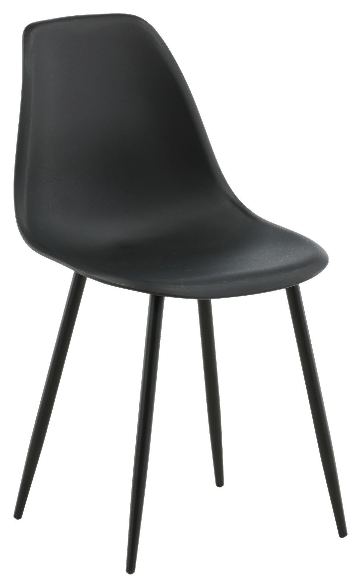 STUHL-SET POLAR - Schwarz, Design, Kunststoff/Metall (45,5/81/58cm) - Livetastic