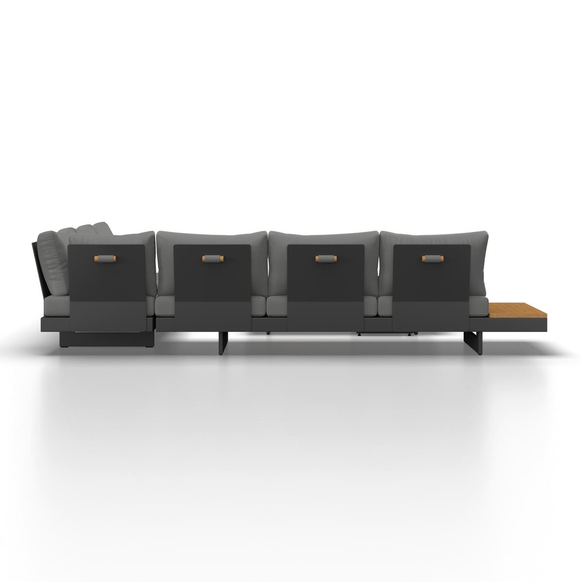Garnitură grădină Amaia - gri închis/gri, Modern, lemn/metal (323/80/70cm) - Bessagi Garden