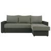 Sedežna Garnitura Atlanta, Z Ležiščem - črna/zelena, Moderno, tekstil (230/160cm) - Modern Living