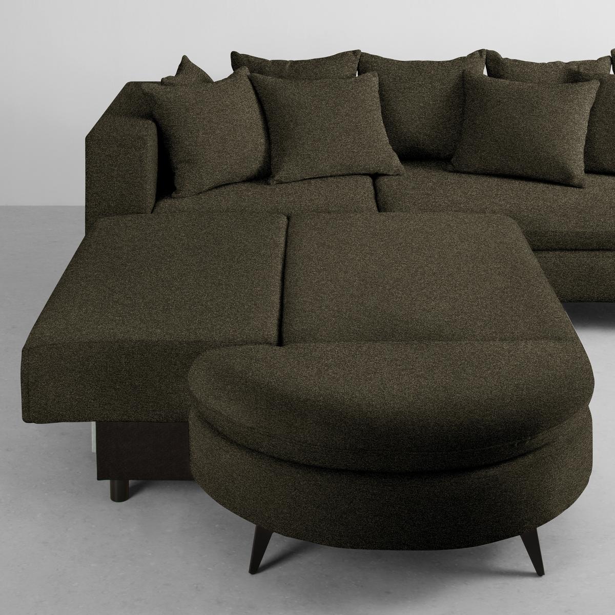 Ecksofa Axel Dunkelgrün - Dunkelgrün/Schwarz, MODERN, Textil/Metall (250/87/291cm) - Mömax