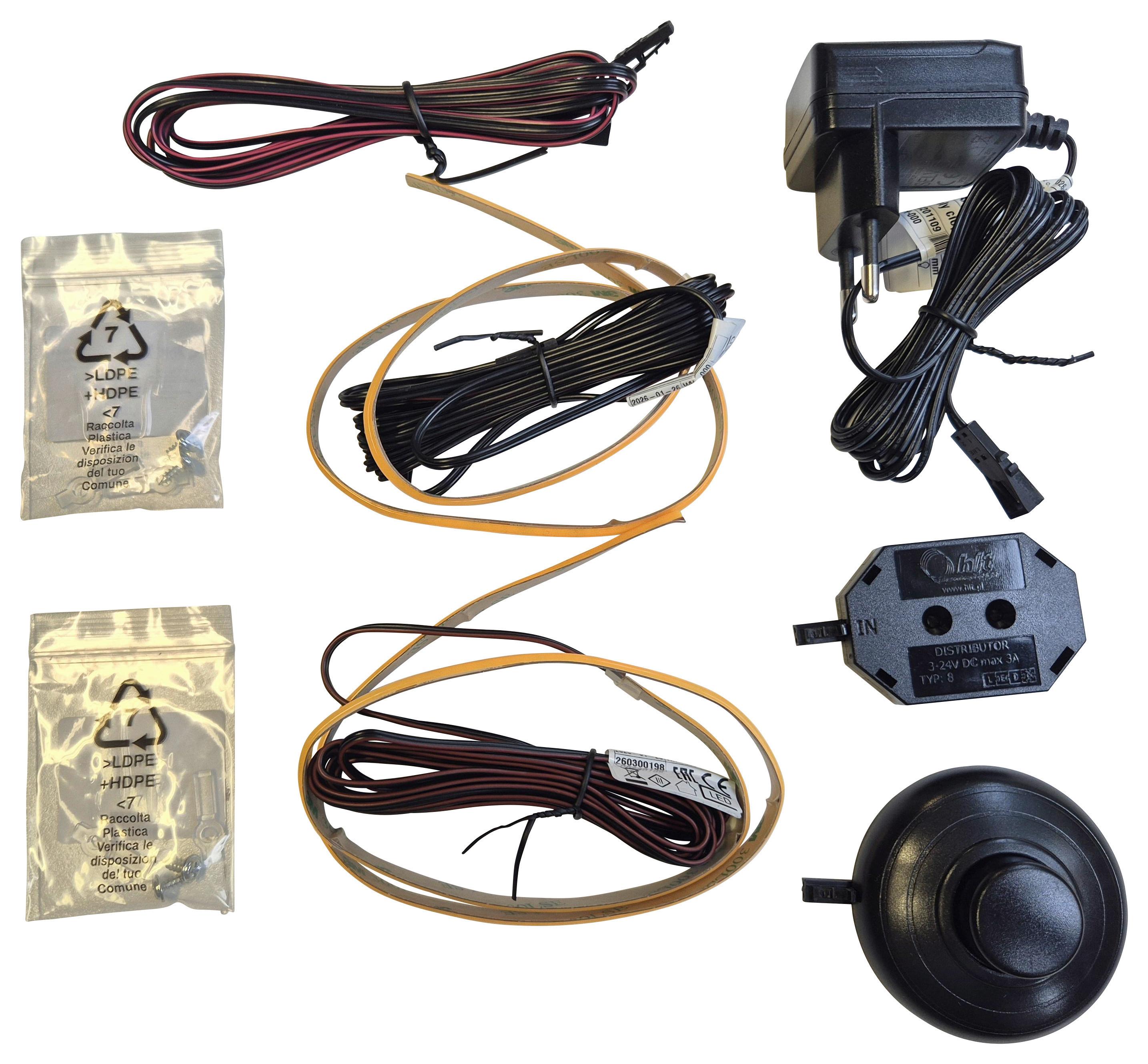 Einlegebeleuchtungs-Set Velasca max. 7 Watt - Schwarz/Weiß, MODERN, Kunststoff - Premium Living