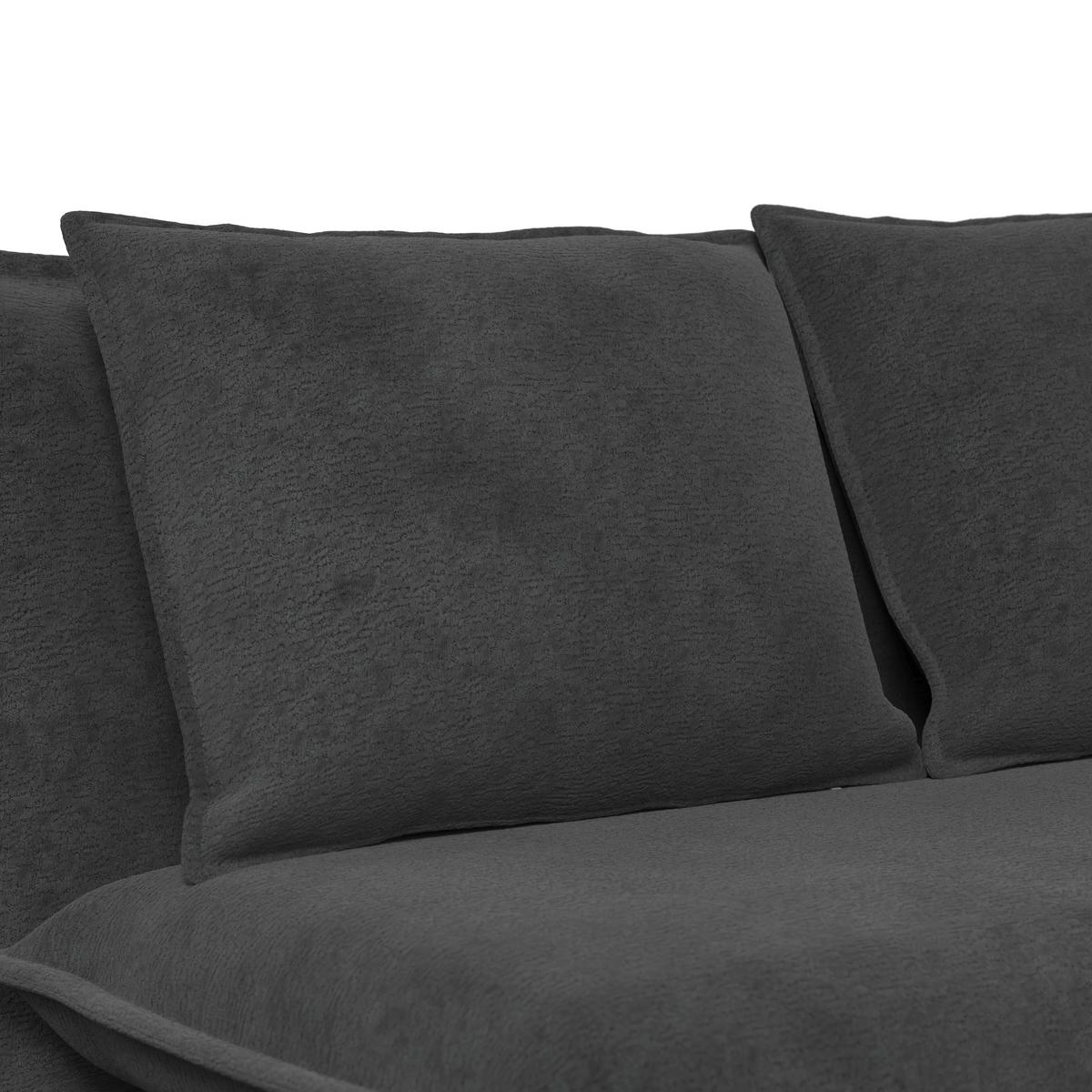 Schlafsofa Macy Bouclé Dunkelgrau - Dunkelgrau, MODERN, Textil/Metall (140/35/63cm) - Bessagi Home