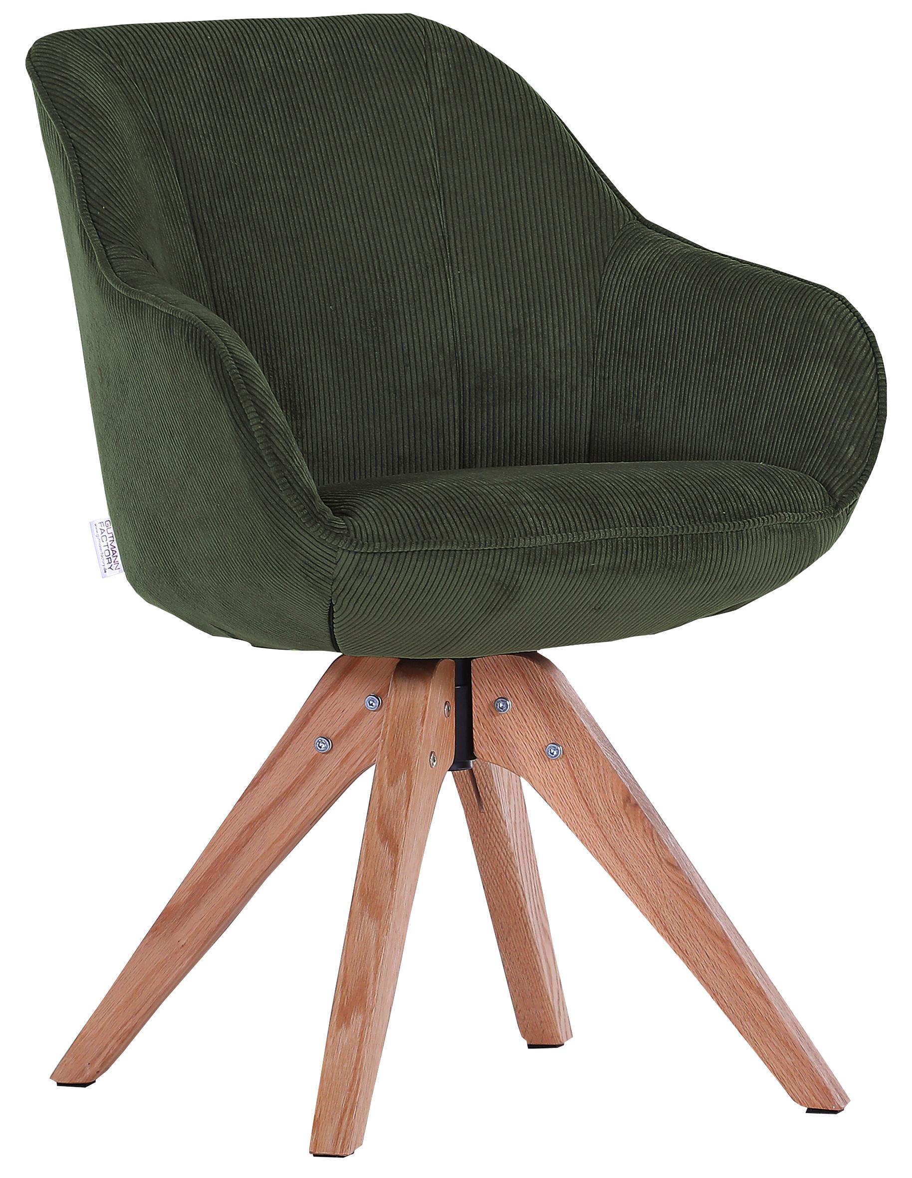 KRZESŁO Z PODŁOKIETNIKAMI CHILL    -HOM IN- - kolor naturalny/oliwkowa zieleń, Lifestyle, tkanina/drewno (60/83/65cm) - Hom`in