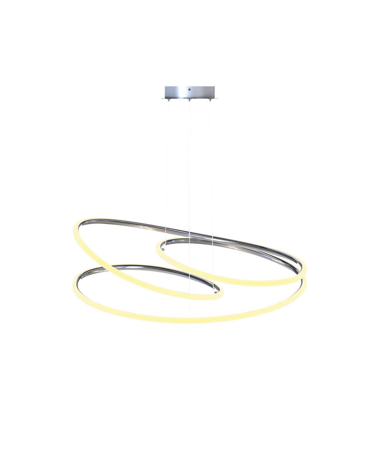 LAMPA WISZĄCA LED BALTIMORE *SBN* - kolor srebrny, Design, tworzywo sztuczne/metal (84,5/150cm) - Novel