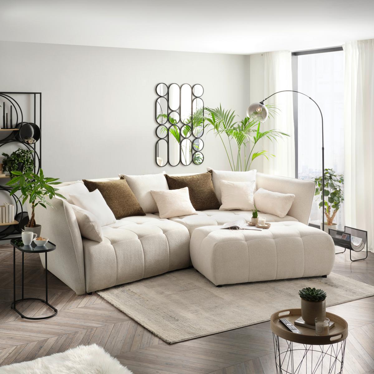 Mega Sofa Sofi - tamno zelena/crna, Moderno, tekstil (294/93/152cm) - Premium Living