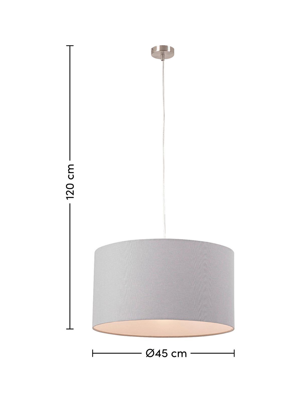 LAMPA WISZĄCA ANNABELL - szary/kolor niklowy, Design, tworzywo sztuczne/metal (45/120cm) - Novel