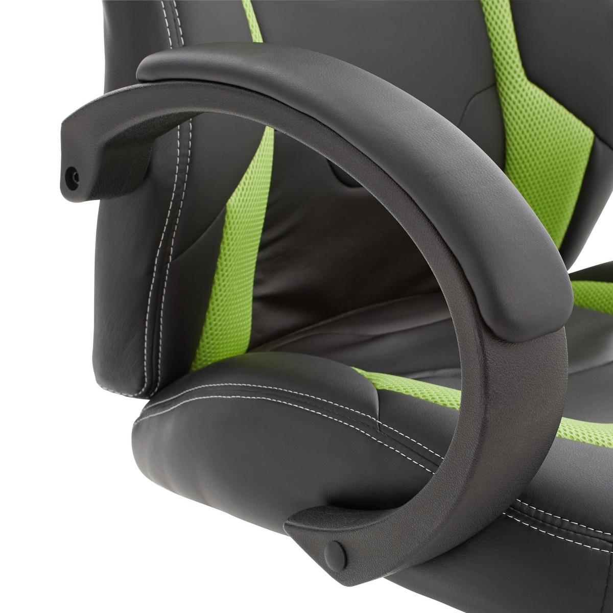 KRZESŁO GAMINGOWE MESUT - zielony/czarny, Design, tworzywo sztuczne/metal (61/110-120/63cm) - Carryhome