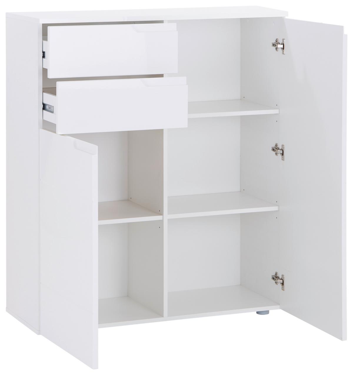 Komoda Hilton - bijela/srebrne boje, Moderno, drvni materijal/plastika (100/119,8/40cm) - Modern Living