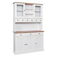 Kredenca Westerland, Masiven Bor, Bela - bela/rjava, Trend (131/205/45cm) - MID.YOU