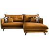 Wohnlandschaft Lava Gelb Velours - Gelb/Multicolor, MODERN, Textil/Metall (255/180cm) - Livetastic
