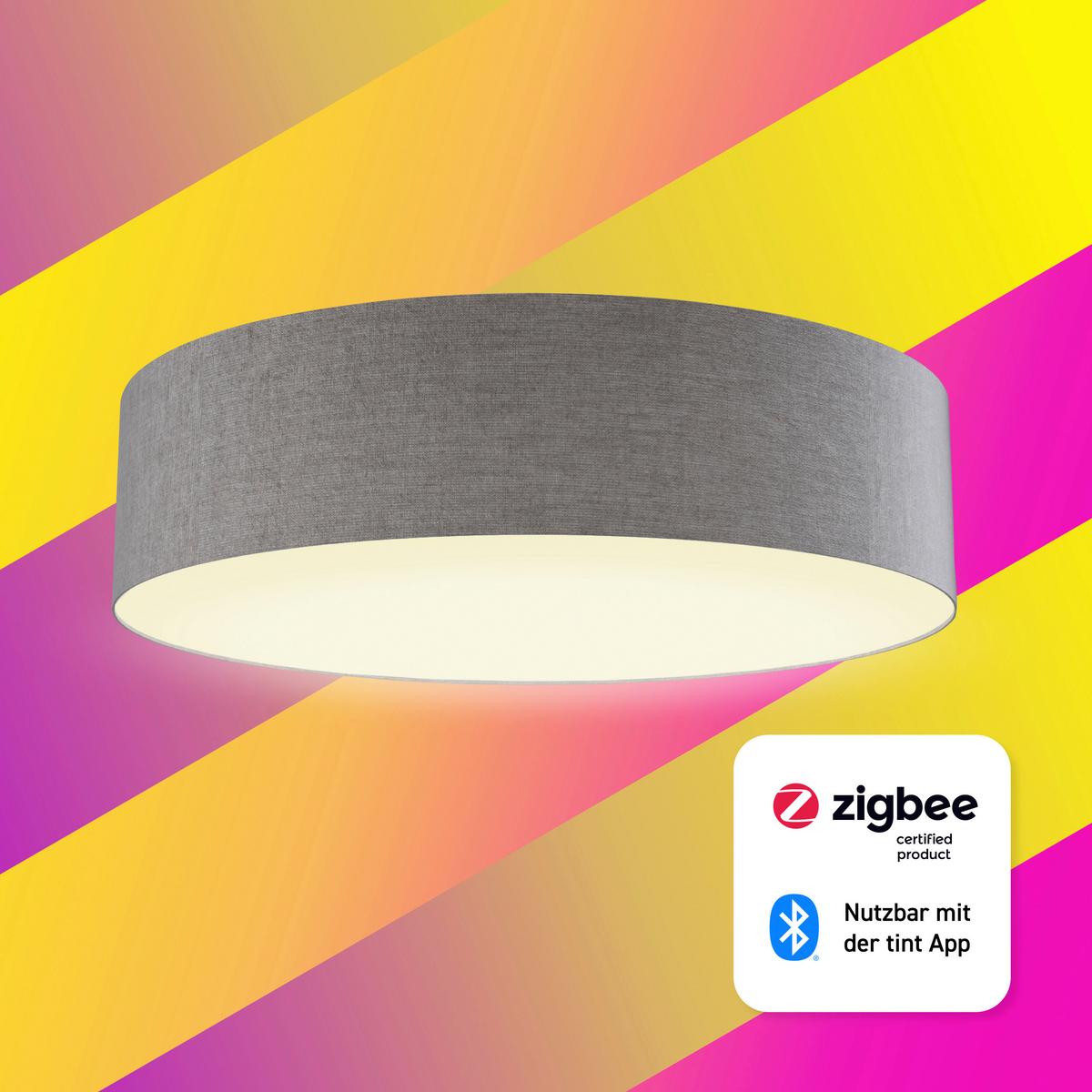 LAMPA SUFITOWA LED TINT MALEA TAUPE - taupe, Design, tkanina (40cm) - Tint