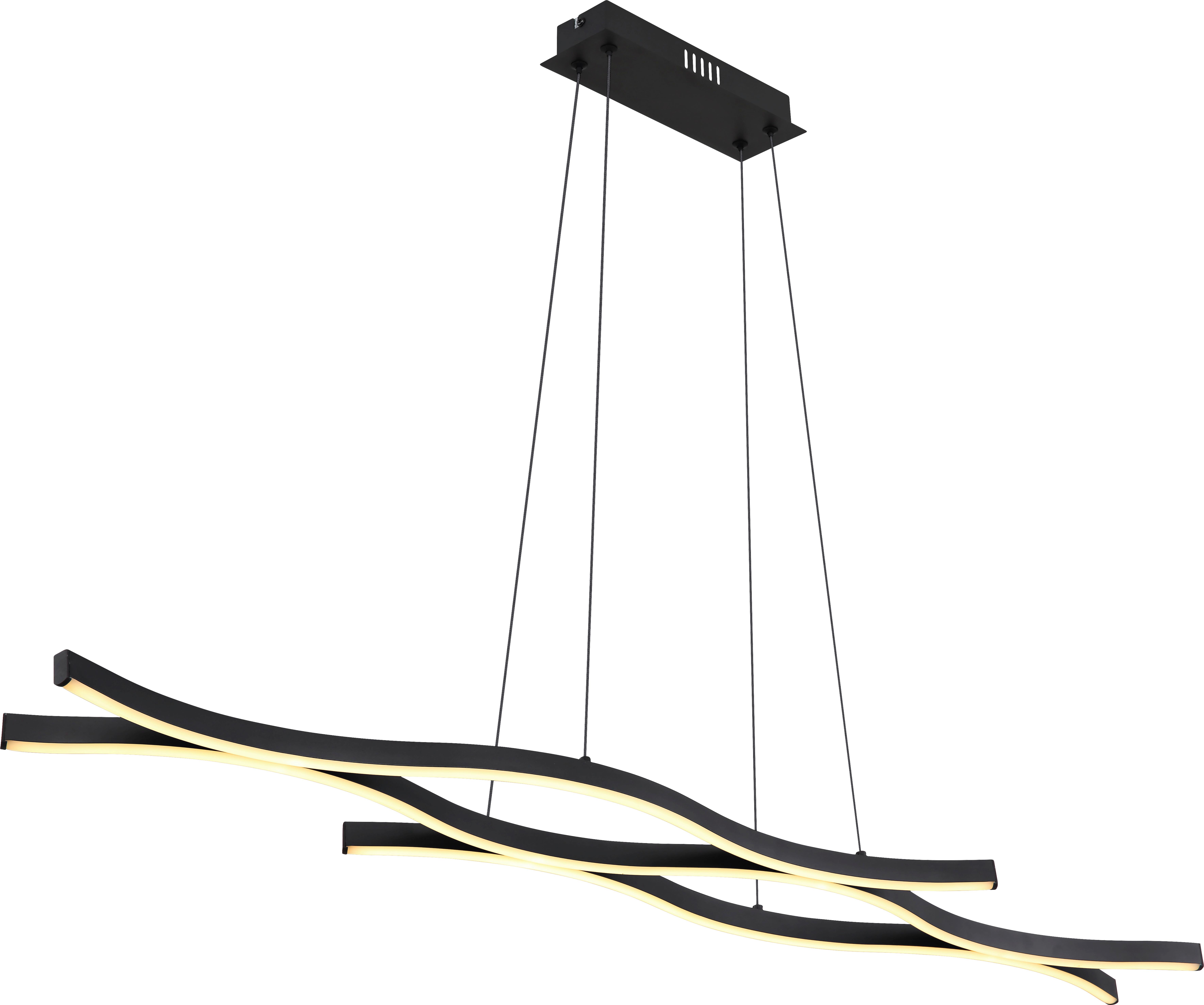 LED-Hängeleuchte Relo in Opal/Schwarz max. 35 Watt - Opal/Schwarz, MODERN, Kunststoff/Metall (107,6/18/120cm) - Mömax